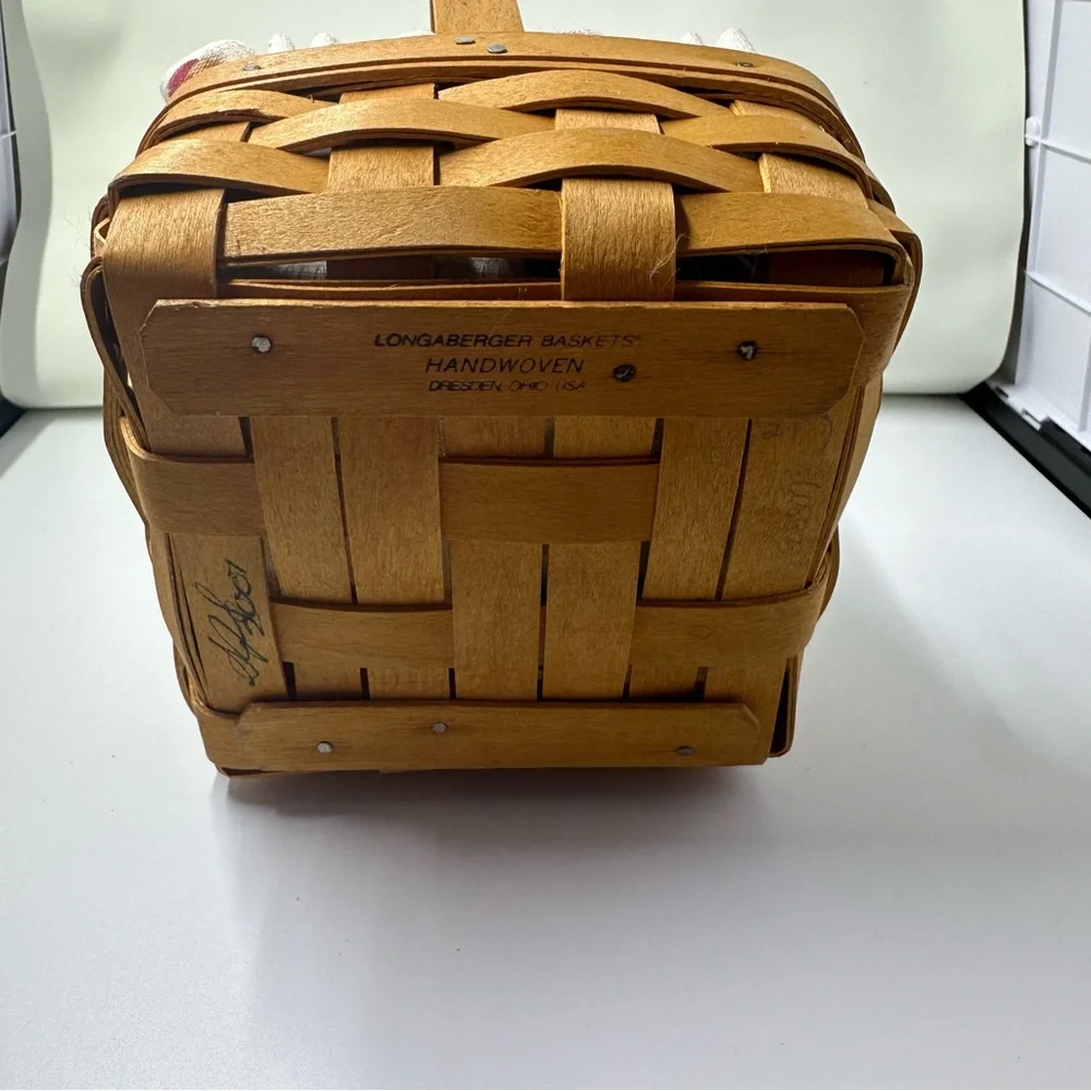 Longaberger Tarrogon Small Square Woven Basket - Fabric‎ Liner - Plastic Liner